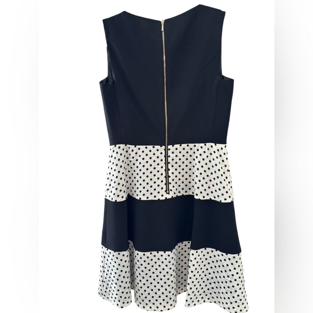 Karl Lagerfeld (size 8) Black and White Polka Dot Midi Dress - Picture 4 of 8